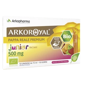 Arkoroyal Junior Bio méhpempő ivóampulla eper ízben 500 mg 10 x 15 ml