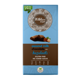 Health Market Milkless Delight Kókusztejes csokoládé egész mogyoróval, édesítőszerekkel 80 g