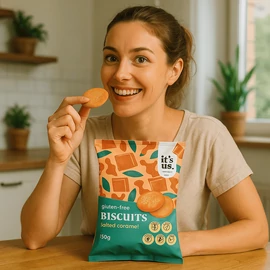It&#039;s us Sós karamellás vegán keksz (gluténmentes) 150 g – Natur Reform