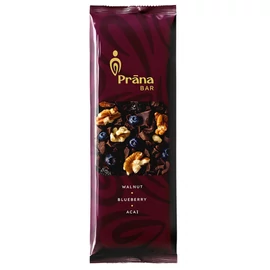 Prana diós-áfonyás szelet 35 g acai porral, puha állagú snack diós alappal és gyümölcsös ízvilággal