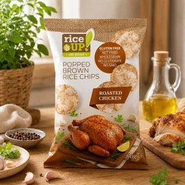 Rice Up! Chips Sült csirke ízesítésű 60 g – puffasztott barna rizs chips sült csirke ízesítéssel, olívaolajjal
