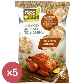 Rice Up! Chips Sült csirke ízesítésű csomag 5X60 g – puffasztott barna rizs chips sült csirke ízesítéssel 5 darabos csomagban