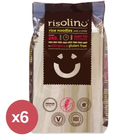 Risolino Gluténmentes rizstészta 7 mm széles, 6x240 g, mentes tészta ázsiai és klasszikus ételekhez
