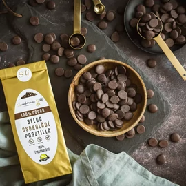 Sambirano Gold 100% kakaótartalmú belga étcsokoládé pasztilla DUO 2×250 g, cukormentes, adalékanyag nélküli kakaóalapanyag