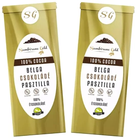 Sambirano Gold 100% kakaótartalmú belga étcsokoládé pasztilla DUO 2×250 g, cukormentes, adalékanyag nélküli kakaóalapanyag