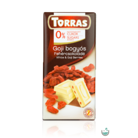 Torras Goji bogyós fehércsokoládé hozzáadott cukor nélkül (gluténmentes) 75 g 
