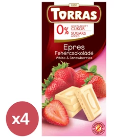 Torras Epres fehércsokoládé hozzáadott cukor nélkül 4X75 g - Natur Reform