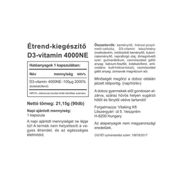 Vitaking D3-Vitamin 4000NE – 90 db – Natur Reform