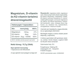 Vitaking MagneTrio Mg+D3+K2 - 30 db - Natur Reform