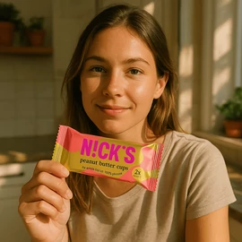 Nick's Mogyoróvajas kosárka kínáló 12x30 g – gluténmentes, cukormentes édesség