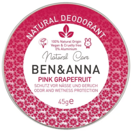 BEN&amp;ANNA Pink Grapefruit natúr tégelyes krémdezodor 45 g– Natur Reform