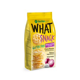 Benlian What Snack - TEJSZÍNES-HAGYMÁS mini puffasztott kukorica snack  50 g - Natur Reform