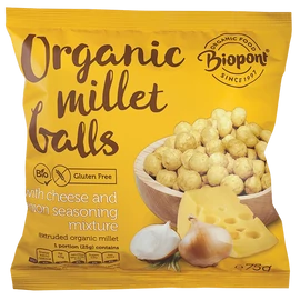 Biopont Extrudált kölesgolyó, sajtos-hagymás ízesítésű 75 g  – Natur Reform