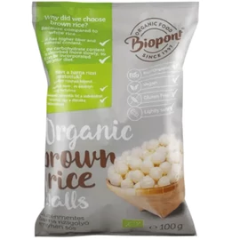 Biopont Extrudált Barna Rizsgolyó, enyhén sós 100 g – Natur Reform