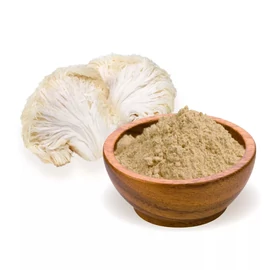 BioMenü BIO Süngomba por 100 g álló tasak, 100% bio Hericium erinaceus gombaporral, magyar nyelvű címkével.