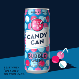 Candy Can Cukormentes szénsavas üdítőital rágógumi ízesítéssel 330 ml