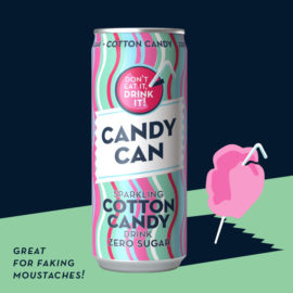 Candy Can Cukormentes szénsavas üdítőital vattacukor ízesítéssel 330 ml