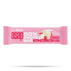 GymBeam ASAP 50% fehérjeszelet Eper 50 g