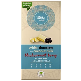 Dia-Wellness - Health Market White Delight Kókusztejes fehércsokoládé liofilizált egész feketeribizlivel 80g