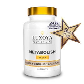 LUXOYA METABOLISM - ÉTREND-KIEGÉSZÍTŐ TABLETTA NÖVÉNYI KIVONATOKKAL, ENZIMEKKEL, ÁSVÁNYI ANYAGOKKAL ÉS BIOTINNAL 60 db