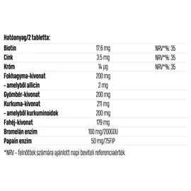 LUXOYA METABOLISM - ÉTREND-KIEGÉSZÍTŐ TABLETTA NÖVÉNYI KIVONATOKKAL, ENZIMEKKEL, ÁSVÁNYI ANYAGOKKAL ÉS BIOTINNAL 60 db