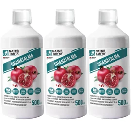 Natur Tanya 100% gránátalma koncentrátum TRIO csomag 3x500 ml üvegben, gránátalma gyümölcslé koncentrátum szerves szelénnel étrend-kiegészítőként