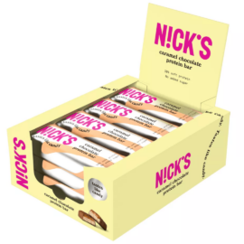 Nick's Caramel chocolate proteinszelet kínáló 12X50 g (1 db ajándék) - Natur Reform