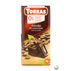 Torras Kávés vegán étcsokoládé hozzáadott cukor nélkül (gluténmentes) 75 g