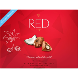 RED Delight Tejcsokoládé Praliné Kókuszos töltelékkel édesítőszerekkel 132 g