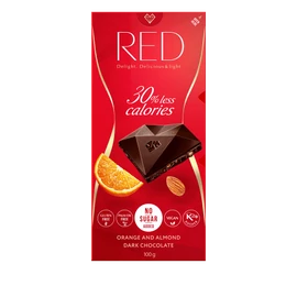 RED Delight Étcsokoládé narancs és mandula darabokkal édesítőszerekkel 100 g