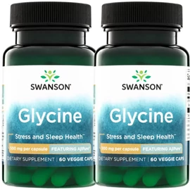 Swanson Glicin 500 mg AjiPure 60 kapszula – gyógyszer minőségű glicin étrend-kiegészítő