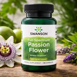 Swanson Golgotavirág Passion Flower 500 mg DUO 2×60 kapszula – természetes nyugtató és alváskiegészítő csomag