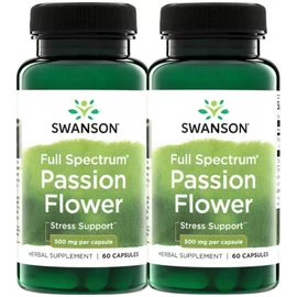 Swanson Golgotavirág Passion Flower 500 mg DUO 2×60 kapszula – természetes nyugtató és alváskiegészítő csomag