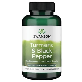 Swanson Turmeric&amp;amp;Black Pepper (Kurkuma+ feketebors) 90 db növényi kapszula