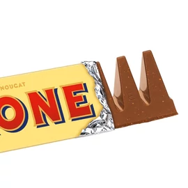 Toblerone tejcsokoládé kínáló csomag, 20 db × 100 g, svájci csokoládé háromszögű rudak