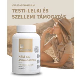 USA medical Ashwagandha® KSM66 kapszula glicinnel 60 db