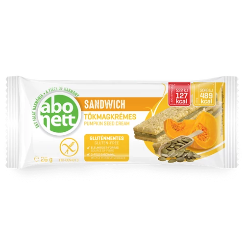 Abonett Gluténmentes szendvics, tökmagkrémes 26 g 