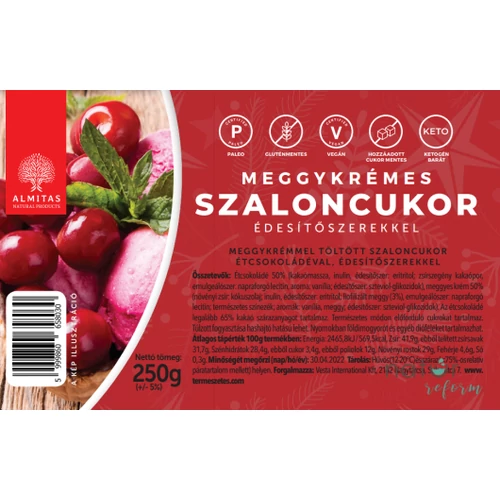 Almitas Meggykrémes szaloncukor édesítőszerrel 250 g – Natur Reform