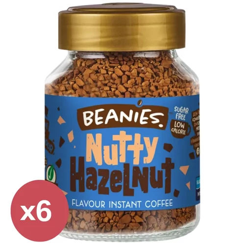 Beanies Mogyoró ízű instant kávé 6x50 g – 5+1 akciós csomag, cukormentes, vegán instant kávé