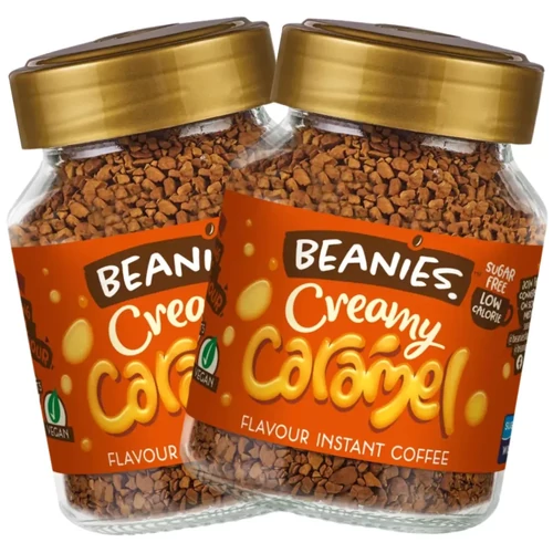 Beanies Krémes-karamella ízű instant kávé DUO 2x50 g – cukormentes, vegán instant kávé