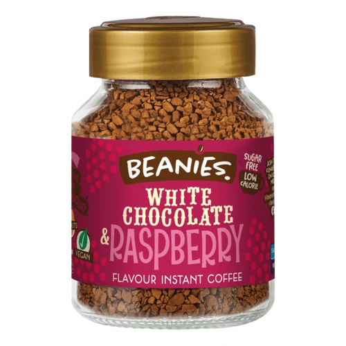 Beanies Fehércsokis málna ízű instant kávé 50 g – Natur Reform