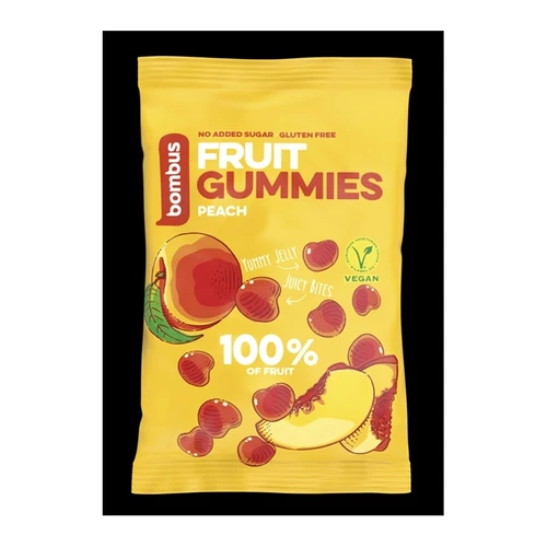 Bombus Fruit Energy gummies őszibarackos gyümölcscukorkák 35 g - Natur Reform