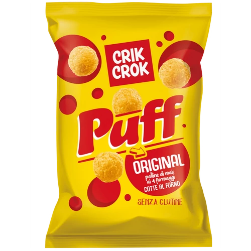 Crik Crok Puff Original - Gluténmentes négysajtos kukorica snack 110 g