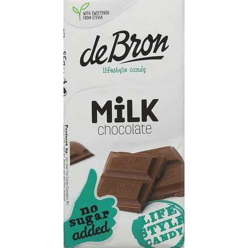 DeBron hozzáadott cukormentes táblás tejcsokoládé 85 g - NR