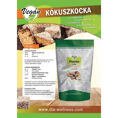 Dia-Wellness GM Vegán piskóta mix 600 g