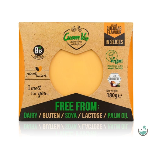 Green Vie Cheddar ízesítésű szeletelt 180 g
