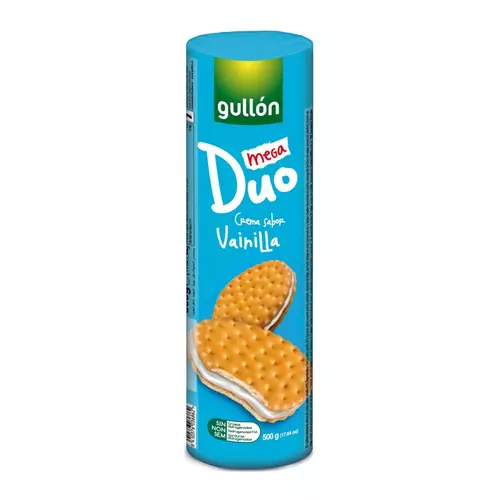Gullón Mega Duo Vanílás szendvicskeksz 500 g - Natur Reform