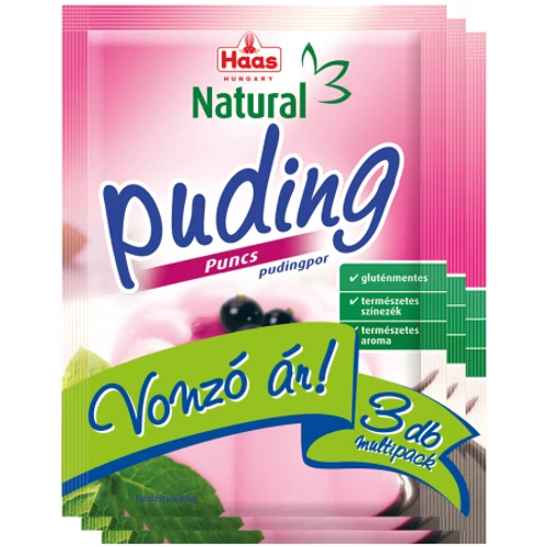 Haas Natural puncs pudingpor 3x40 g