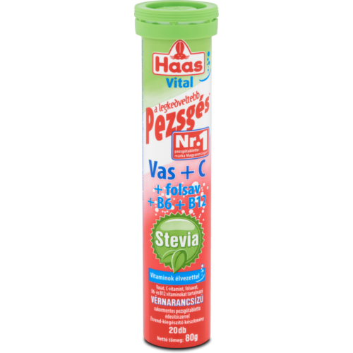 Haas Stevia Vas+C cukormentes pezsgőtabletta 80 g