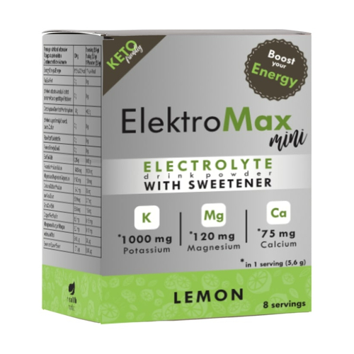 Health Market ElektroMax Citromízű italpor ásványi anyagokkal és steviával, 8 tasak